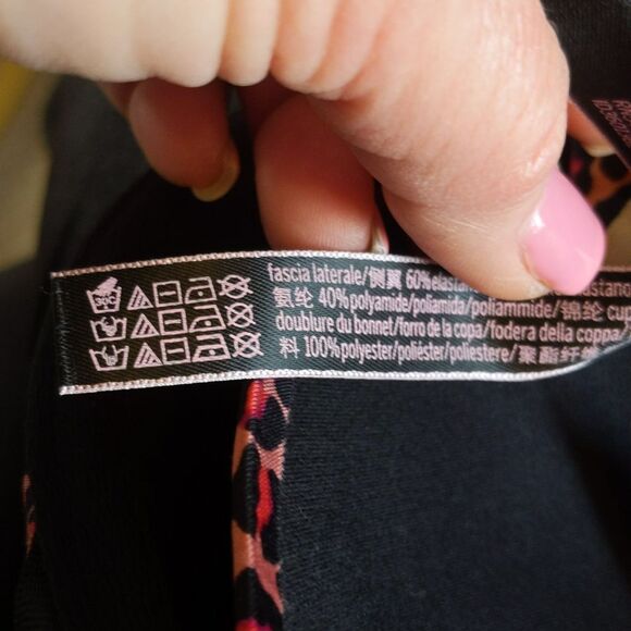 Victoria's Secret beige, orange, purple, black animal print, push-up bra 34D - Picture 7 of 9